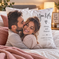 Personalised Couples Photo Cushion - Custom Romantic Cushion With Photos, Names & Date