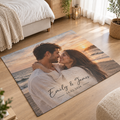 Personalised Couples Photo Rug - Custom Romantic Rug With Photos, Names & Date