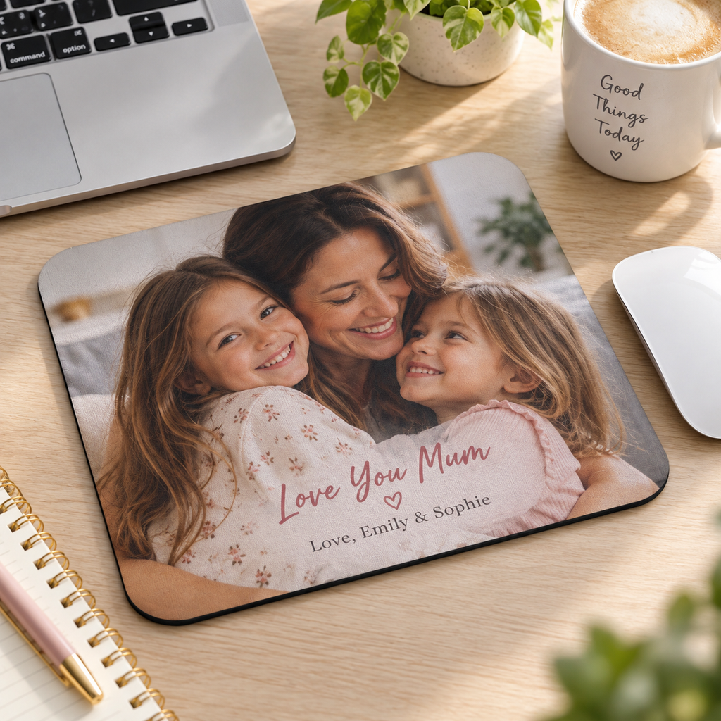 Personalised Mum Photo Magnet – Upload Your Own Photo and Message | Custom Fridge Magnet