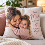 Personalised Mum Photo Cushion - Custom Mother's Day Cushion With Photo & Message