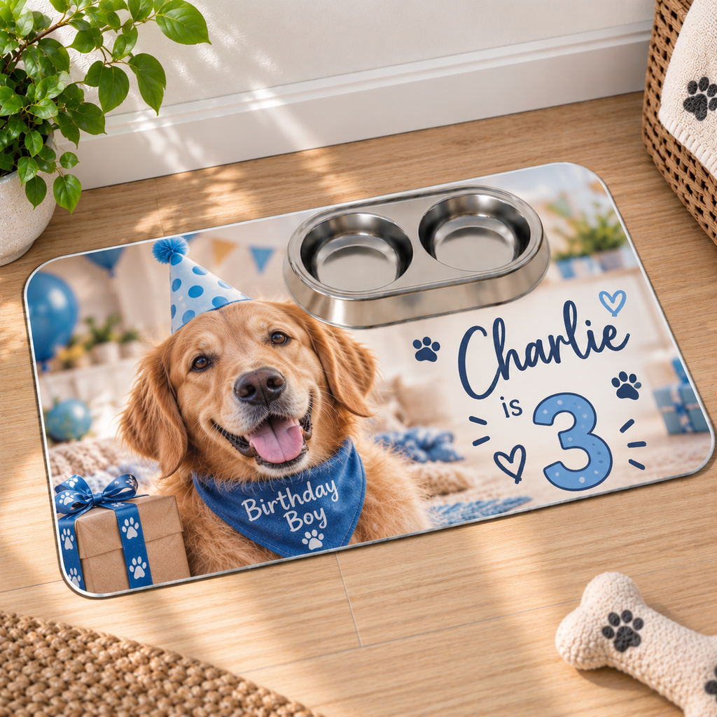 Personalised Pet Birthday Photo With Message Make-Up Bag – Upload Your Own Photo and Message | Custom Photo Cosmetic Bag