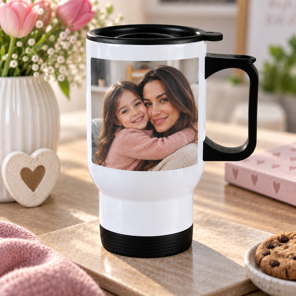 Personalised Mum Photo Travel Mug – Upload Your Own Photo | Custom Photo Travel Cup
