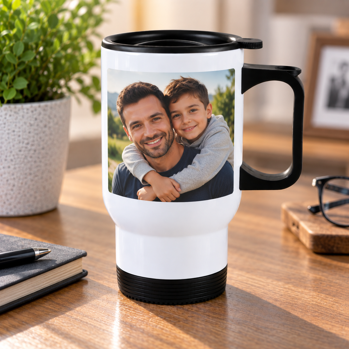 Personalised Dad Photo Travel Mug – Upload Your Own Photo | Custom Photo Travel Cup