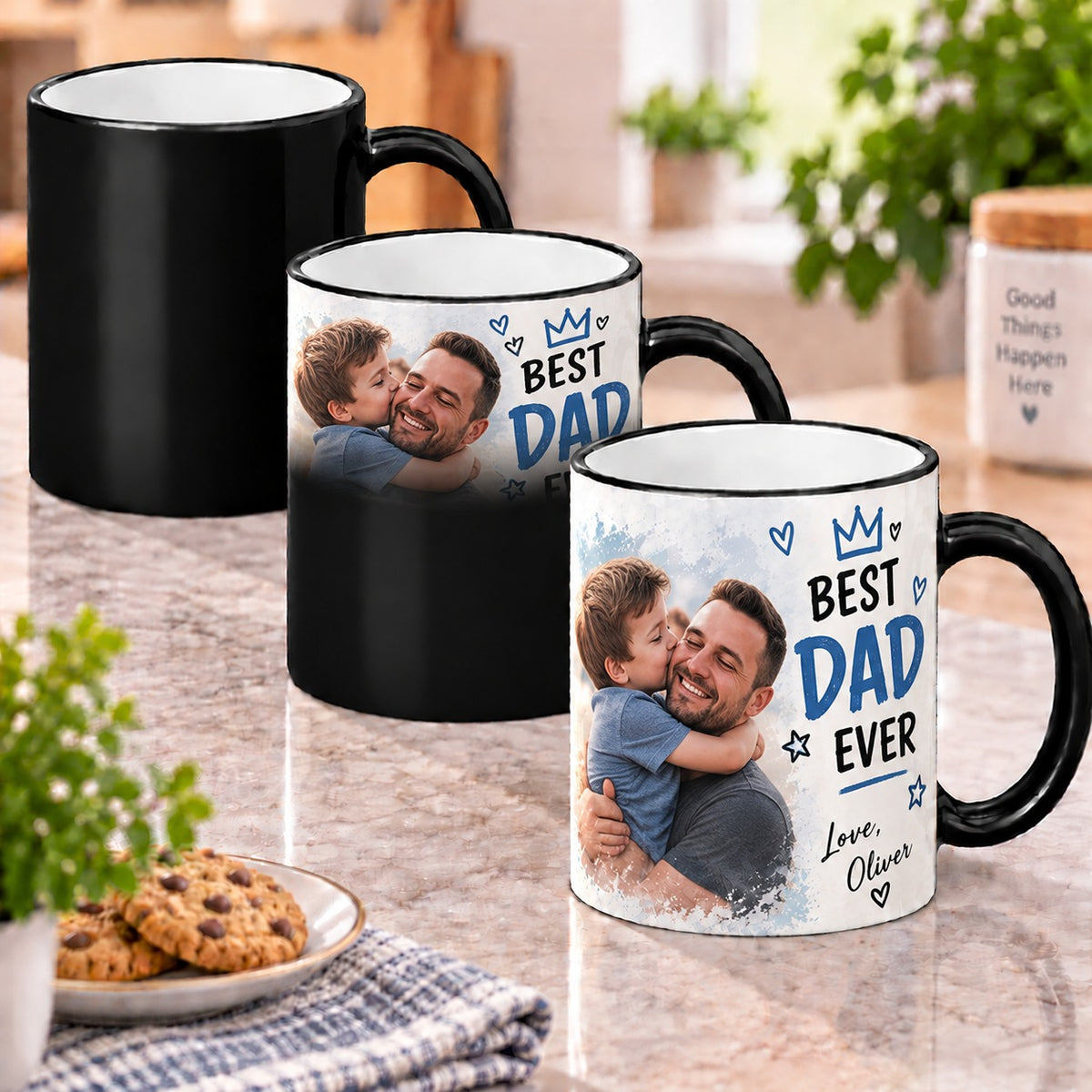 Personalised Dad Photo Heat Changing Mug – Custom Mug With Photo & Message