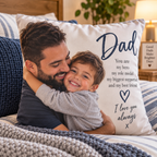 Personalised Dad Photo Cushion - Custom Father's Day Cushion With Photo & Message