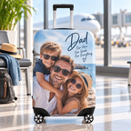 Personalised Dad Photo Luggage Cover - Custom Father's Day Luggage Cover With Photo & Message