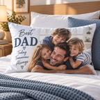 Personalised Dad Photo Pillowcase  - Custom Father's Day Design With Photo & Message