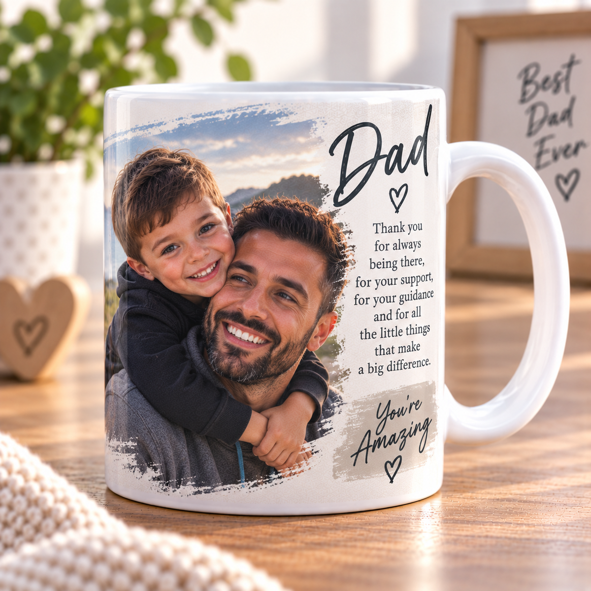 Personalised Dad Photo Mug - Custom Father's Day Mug With Photo & Message
