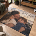 Personalised Dad Photo Rug - Custom Father's Day Rug With Photo & Message