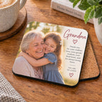 Personalised Grandparents 3 Photos Coaster – Upload Your Own Photos and Message | Custom Picture Coaster