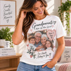 Personalised Grandparents  Photo T-shirt  - Custom Design With Photo & Message