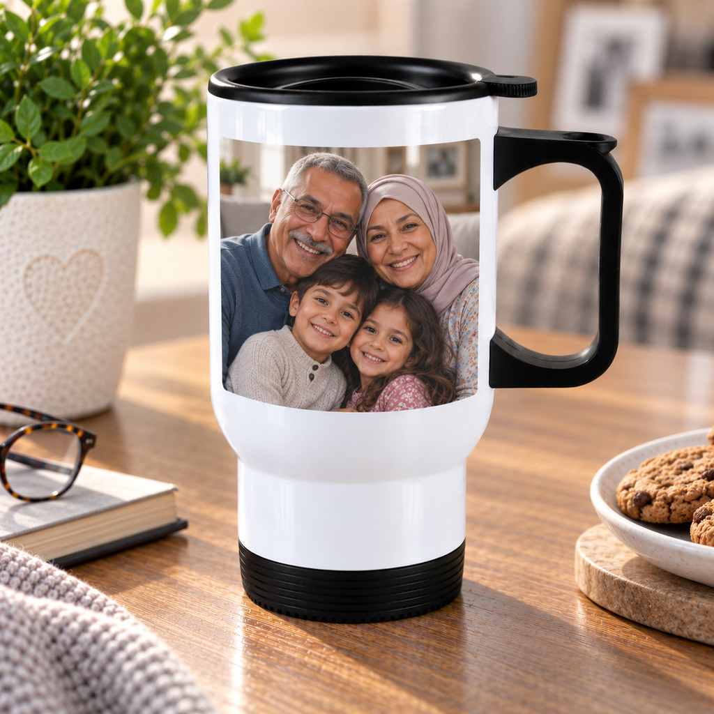 Personalised Grandparents Photo Travel Mug – Upload Your Own Photo | Custom Photo Travel Cup