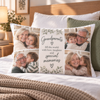 Personalised Grandparents  4 Photos Pillowcase  - Custom Design With Photo & Message