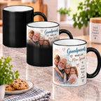 Personalised Grandparents Photo Heat Changing Mug – Custom Mug With 4 Photos