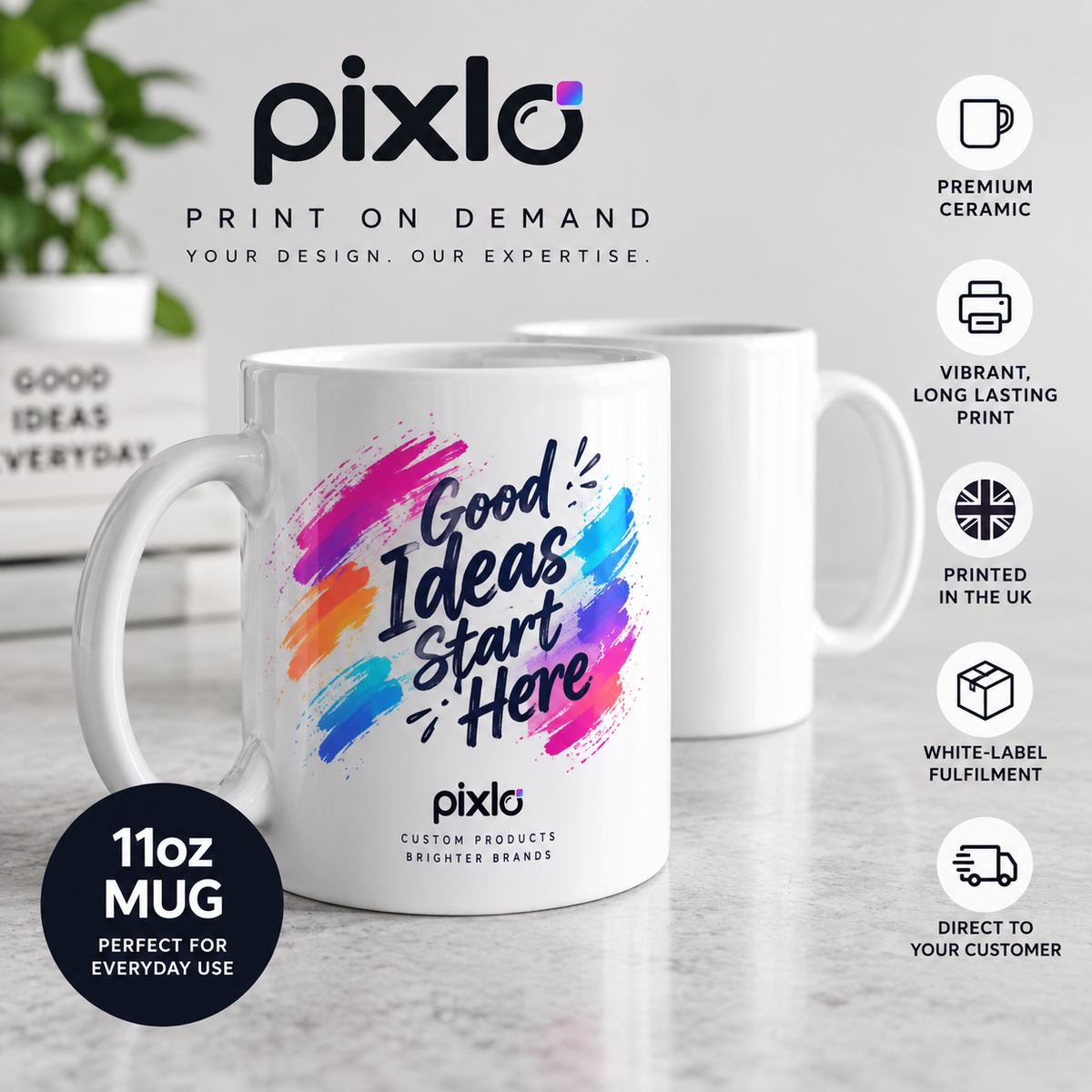 11oz White Mug – Print on Demand