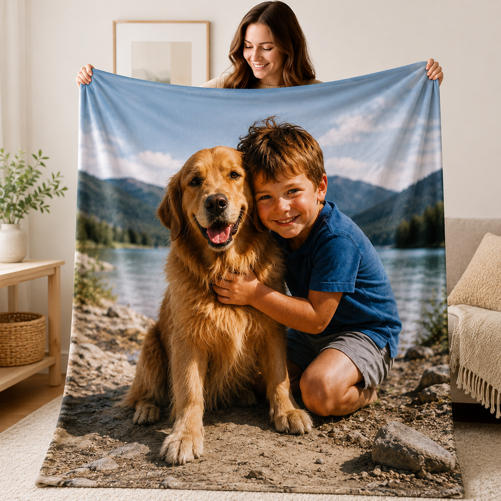 Personalised Photo Blanket – Custom Blanket With Your Photo