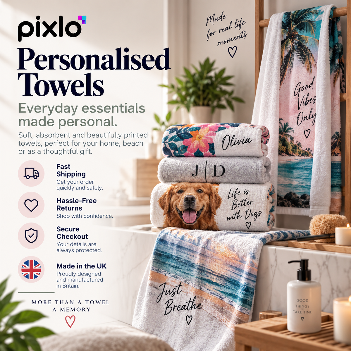 Personalised Photo Towel – Upload Your Own Picture