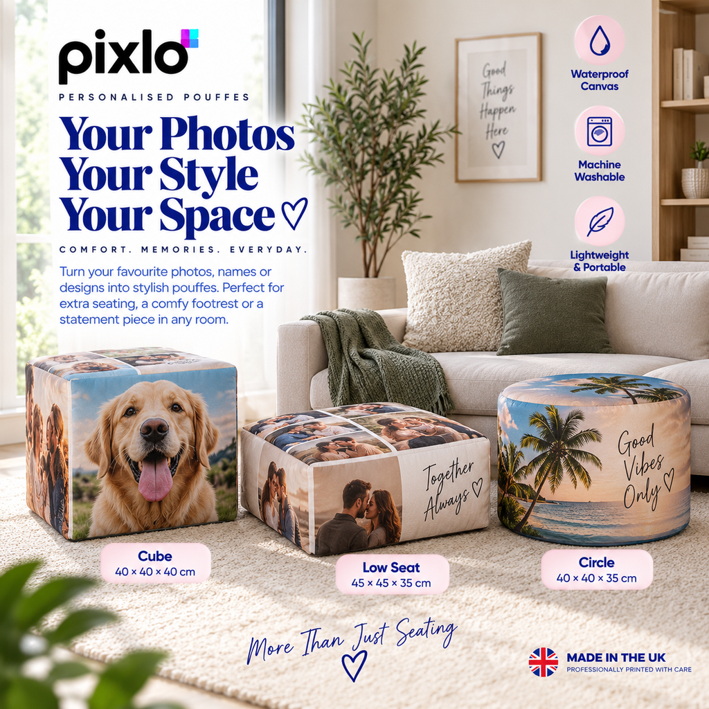 Personalised Photo Pouffe – Upload Your Own Picture