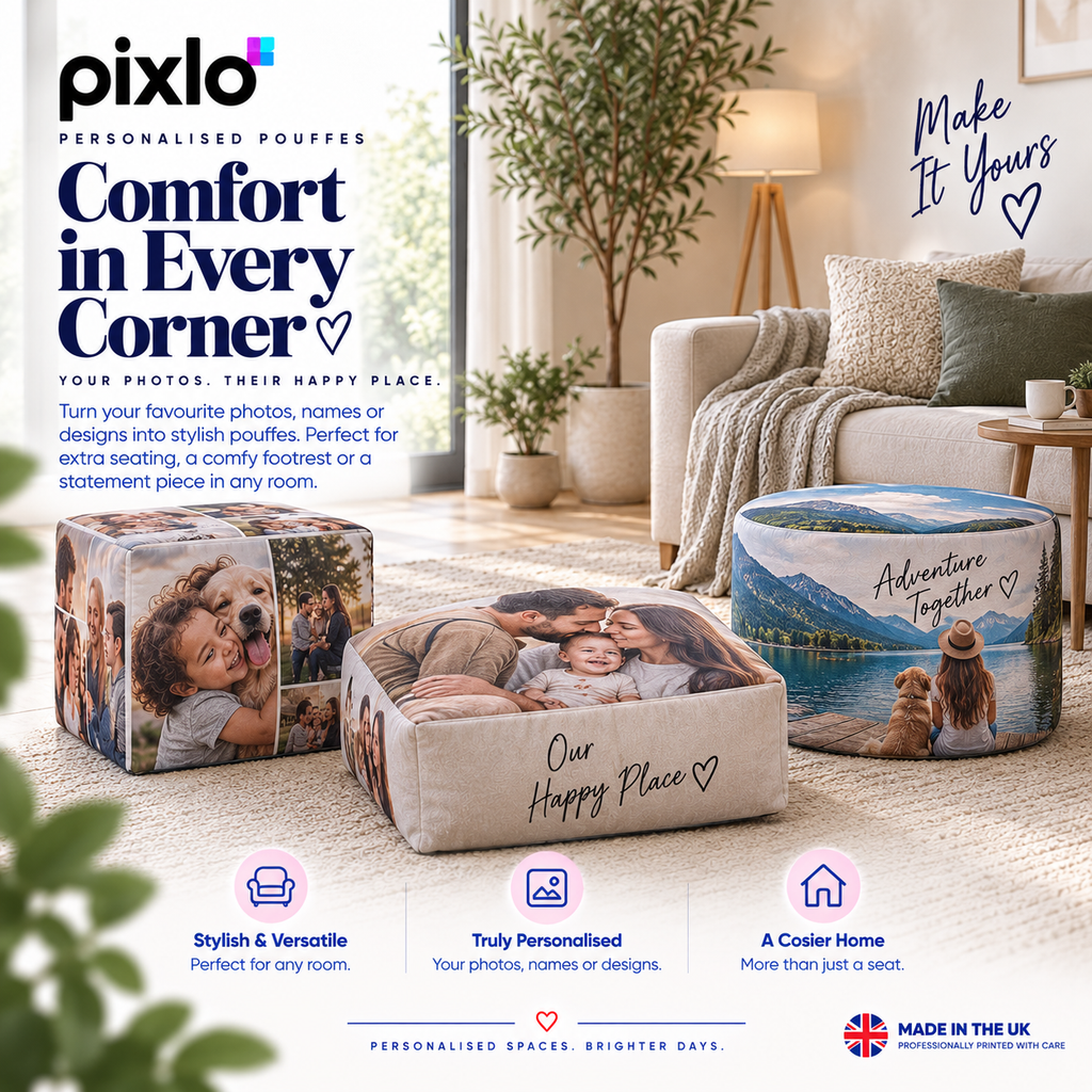 Personalised Photo Pouffe – Upload Your Own Picture