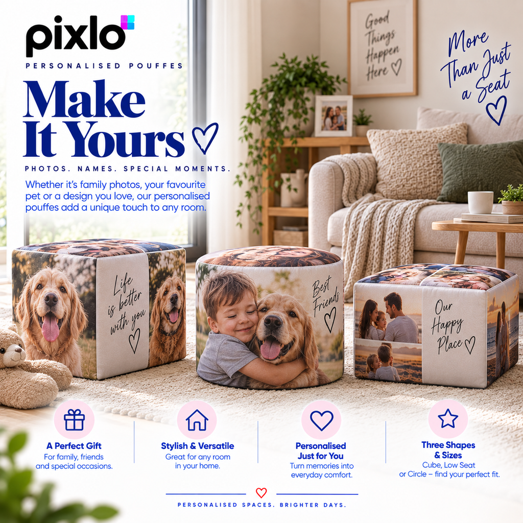 Personalised Photo Pouffe – Upload Your Own Picture