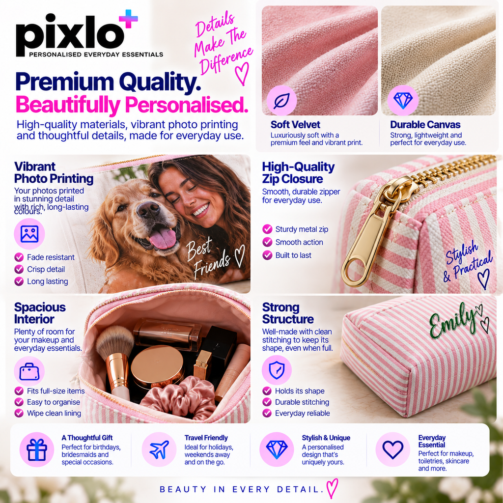 Personalised Make-Up Bag – Upload Your Own Photo | Custom Photo Cosmetic Bag