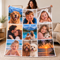 Personalised 9 Photo Collage Blanket – Custom Blanket With Your Pictures