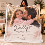 Personalised Dad Photo Blanket – Custom Father’s Day Gift With Photo & Message