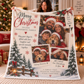 Personalised Christmas Photo Blanket – Custom Family Blanket With Photos & Message