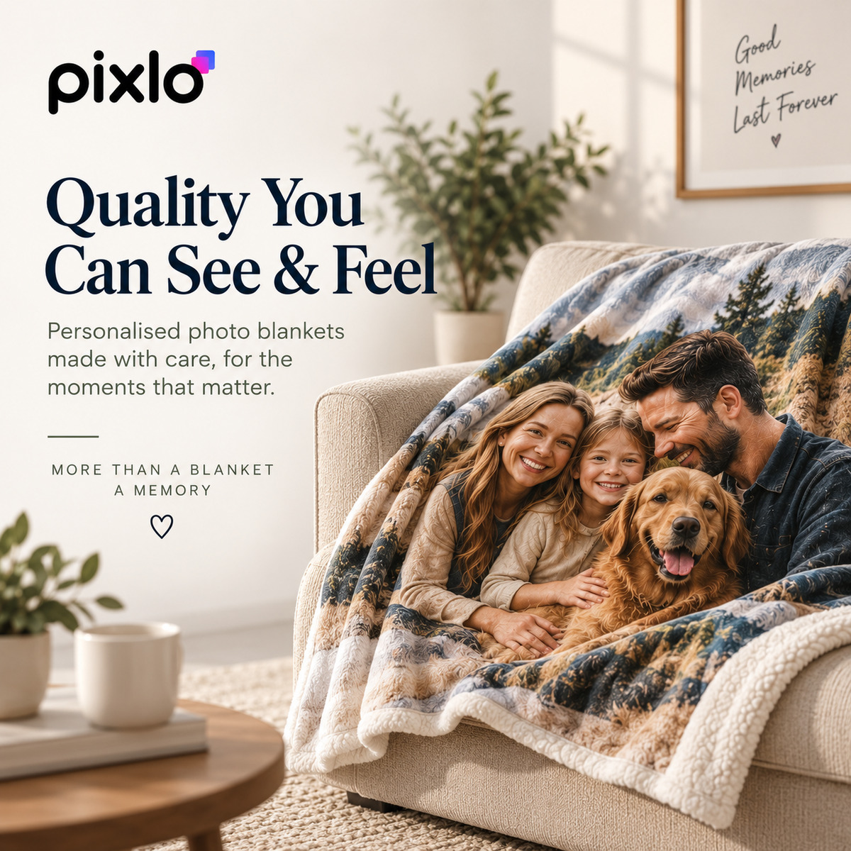 Personalised 4 Photo Collage Blanket – Custom Blanket With Your Pictures