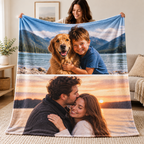 Personalised 2 Photo Collage Blanket – Custom Blanket With Your Picturesm
