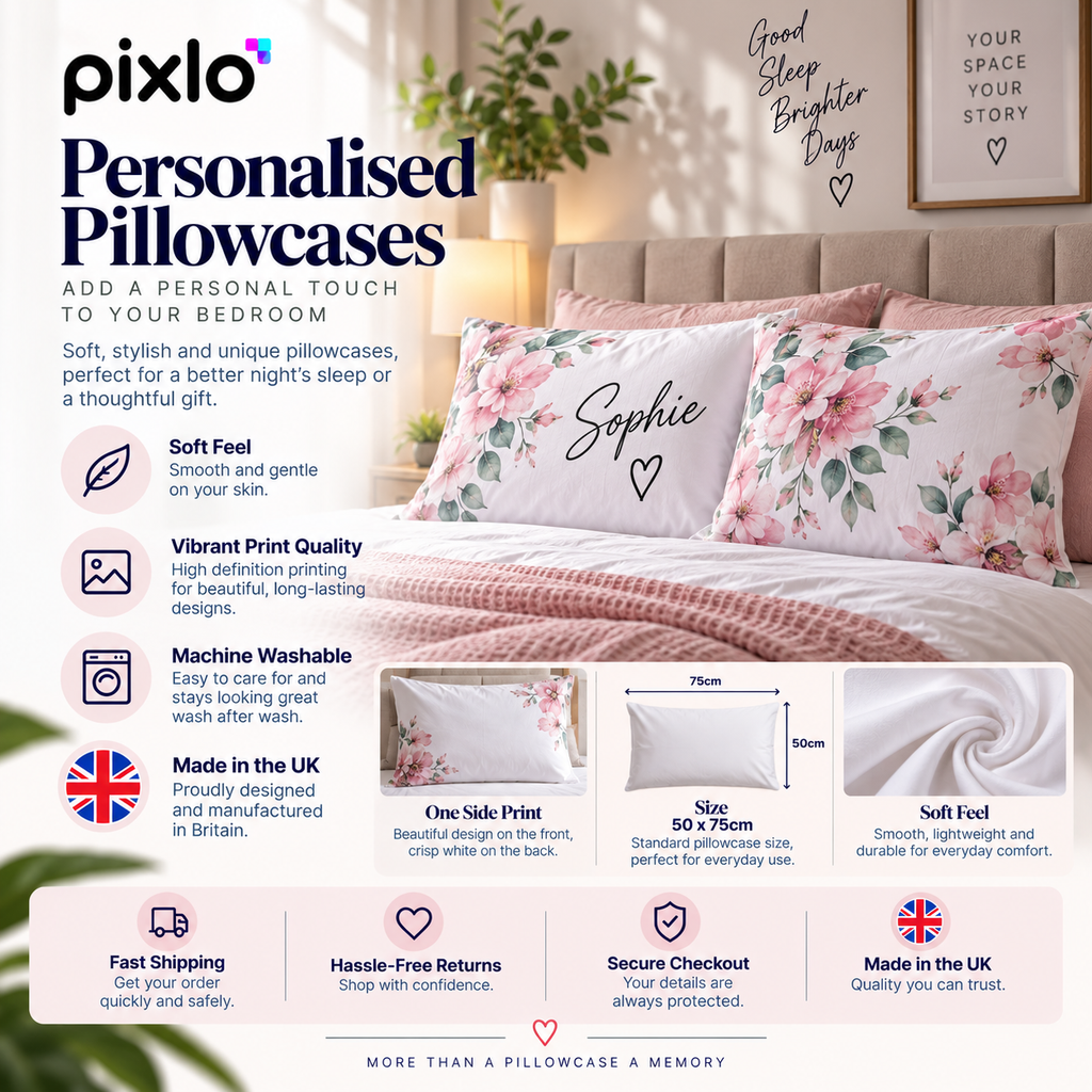 Personalised Photo Pillowcase – Upload Your Own Photo