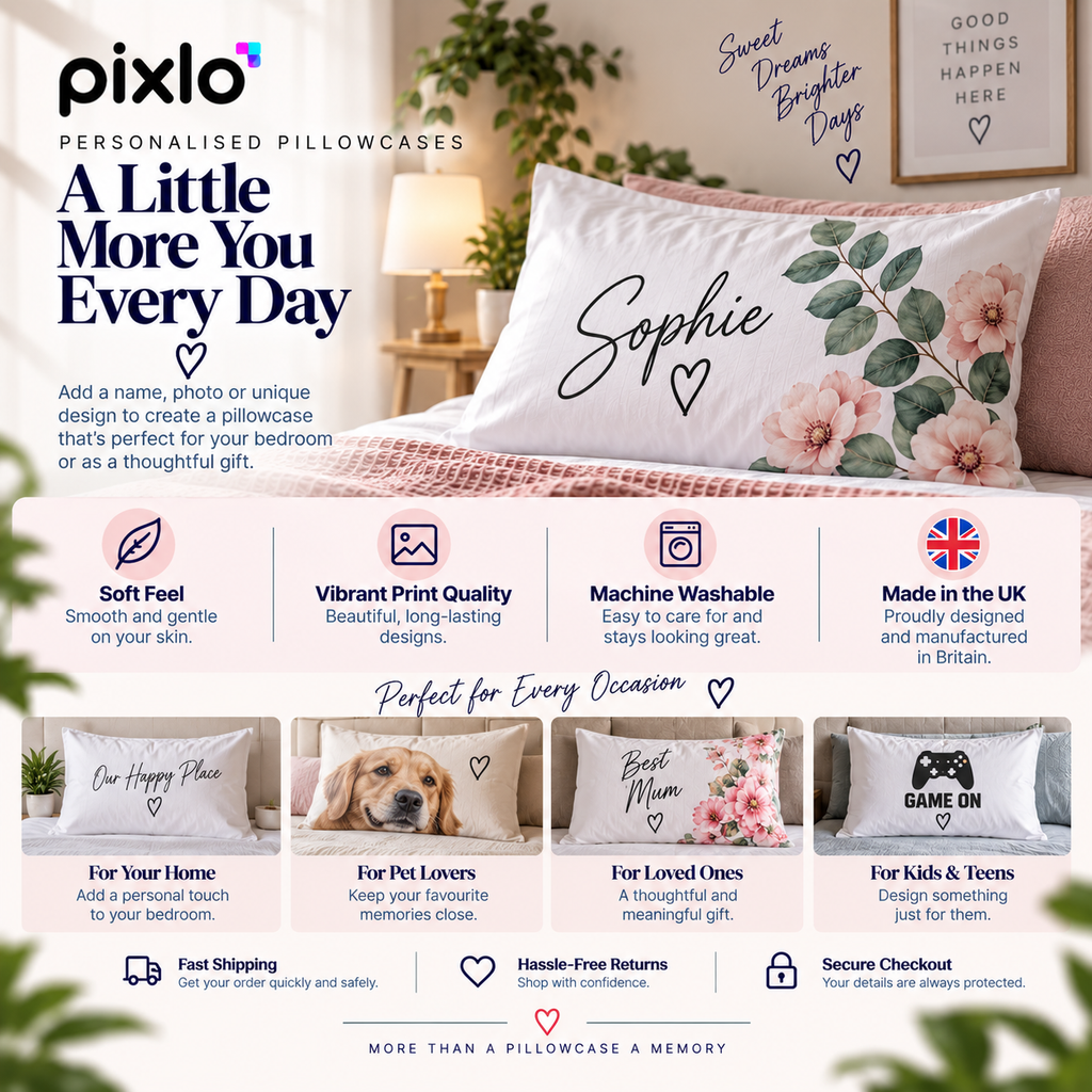 Personalised Photo Pillowcase – Upload Your Own Photo