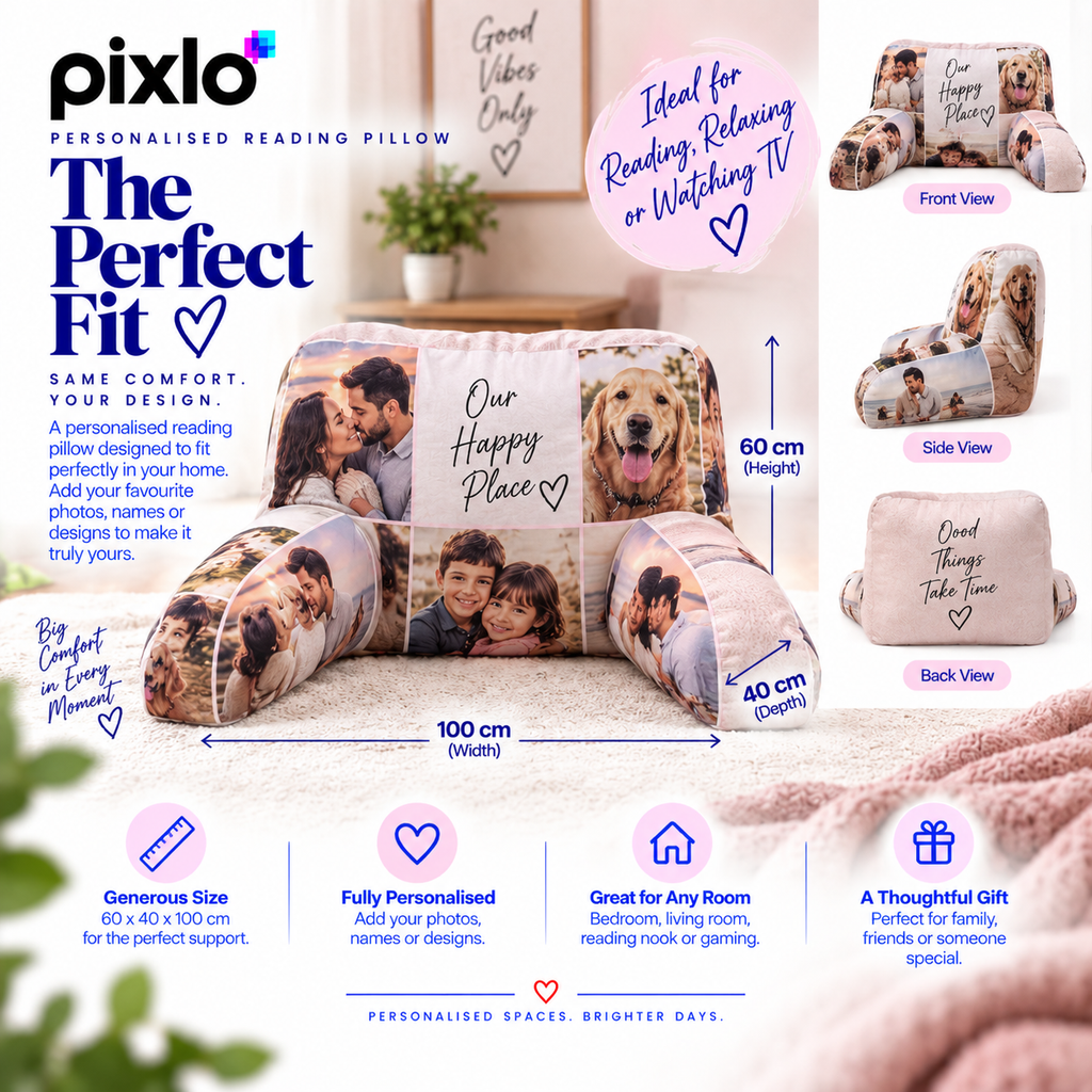 Personalised Photo Reading Pillow – Upload Your Own Picture