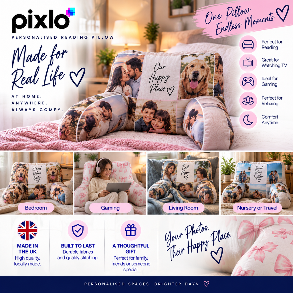 Personalised Photo Reading Pillow – Upload Your Own Picture