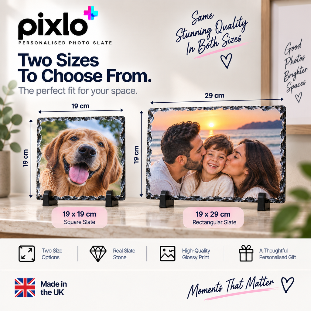 Personalised Photo Slate – Upload Your Own Photo | Custom Picture Slate Stand