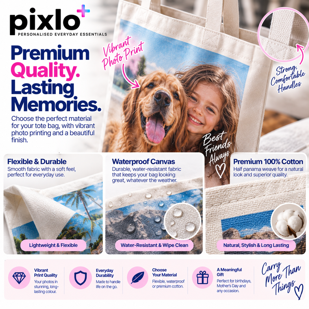 Personalised Tote Bag – Upload Your Own Photo | Custom Photo Shopping Bag