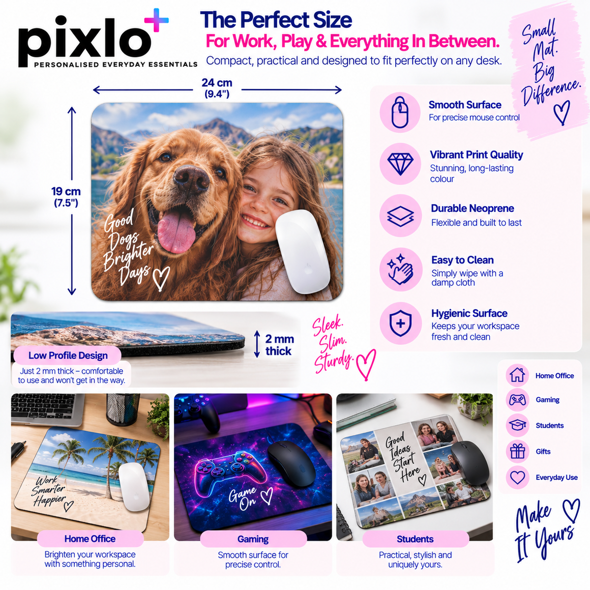 Personalised Mouse Mat – Upload Your Own Photo | Custom Photo Mousemat