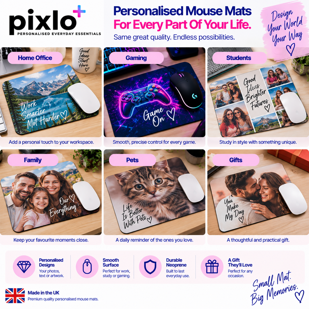 Personalised Mouse Mat – Upload Your Own Photo | Custom Photo Mousemat