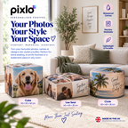 Personalised 5 Photos & Message Pouffe  - Custom Design With Your Photo & Message