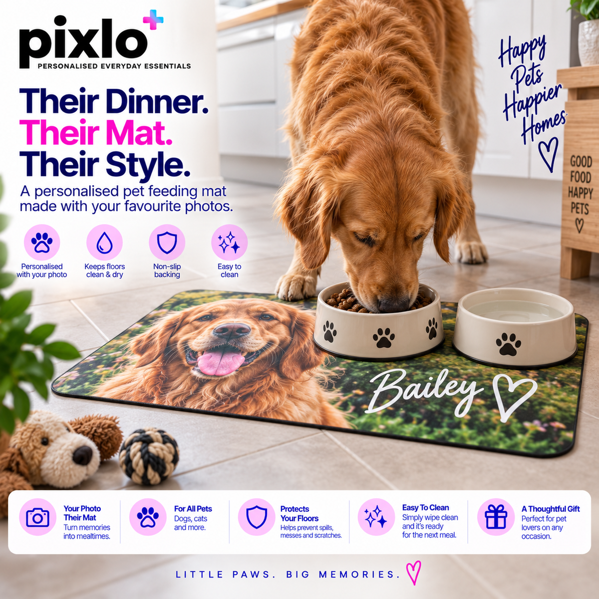 Personalised Pet Photo With Message Make-Up Bag – Upload Your Own Pet Photo and Name | Custom Photo Cosmetic Bag