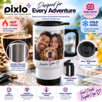 Personalised Photo & Message Travel Mug – Upload Your Own Photo and Message | Custom Photo Travel Cup