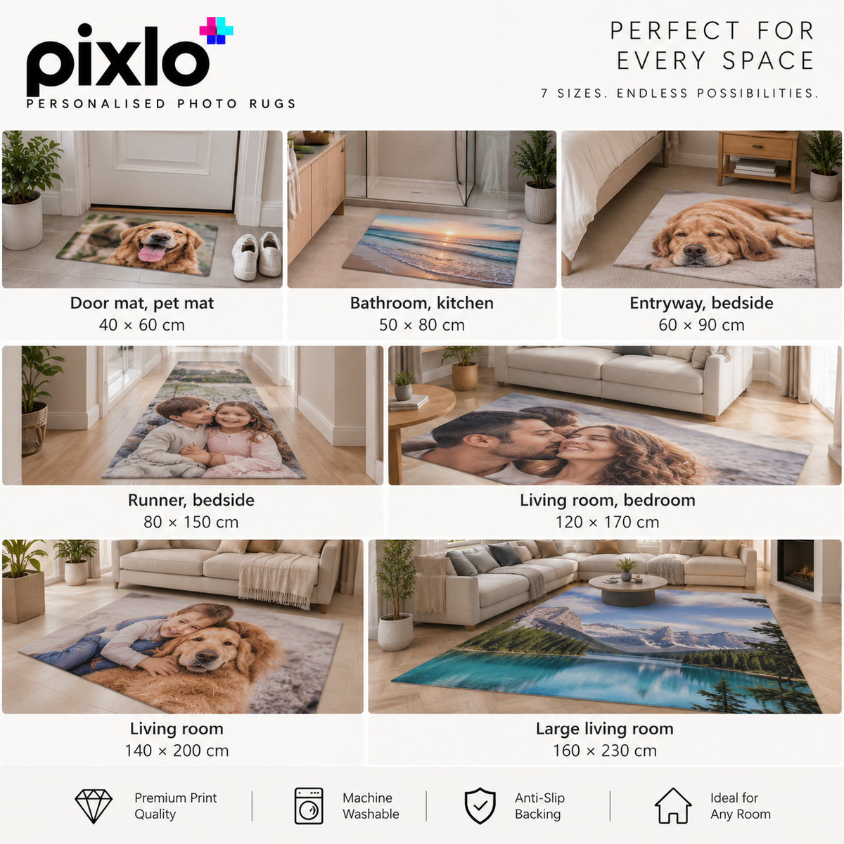 Personalised Travel Photo Rug - Custom Rug  With Photo and Name
