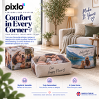 Personalised Kid 5 Photos Pouffe  - Custom Design With Your Kid Photo, Name & Date