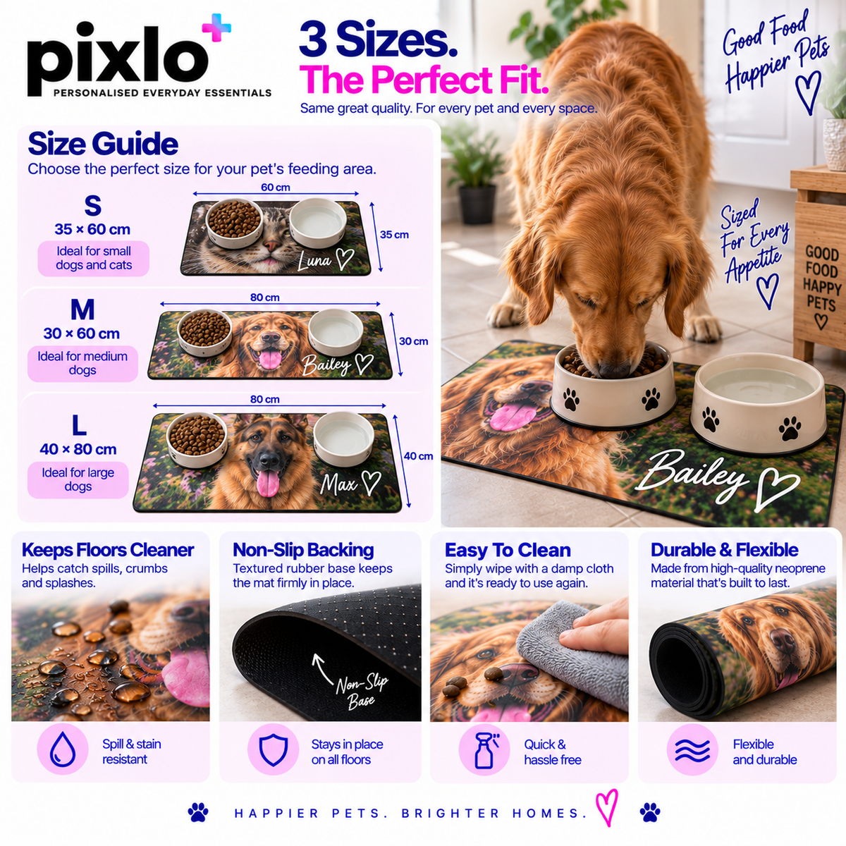 Personalised Pet Birthday Photo With Message Make-Up Bag – Upload Your Own Photo and Message | Custom Photo Cosmetic Bag