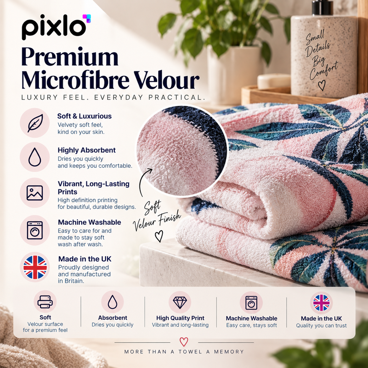 Personalised 9 Photos Collage Towel - Custom Design With Your Photos