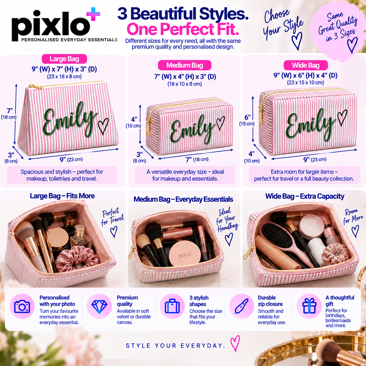 Personalised Single Photo Make-Up Bag – Upload Your Own Photo | Custom Photo Cosmetic Bag
