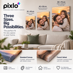 Personalised Couples Photo Canvas - Custom Romantic Canvas With Photos, Names & Date