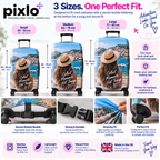 Personalised Couples Photo Luggage Cover - Custom Romantic Luggage Cover With Photos, Names & Date