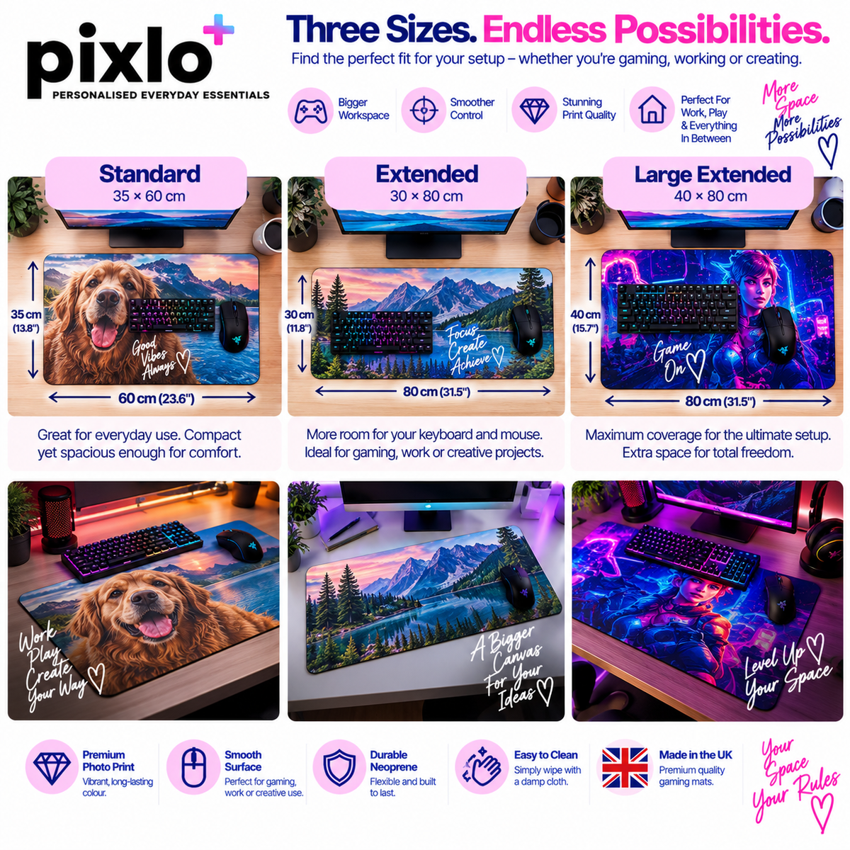 Personalised Grandparents Photo Gaming Mat – Custom Photo & Message Design