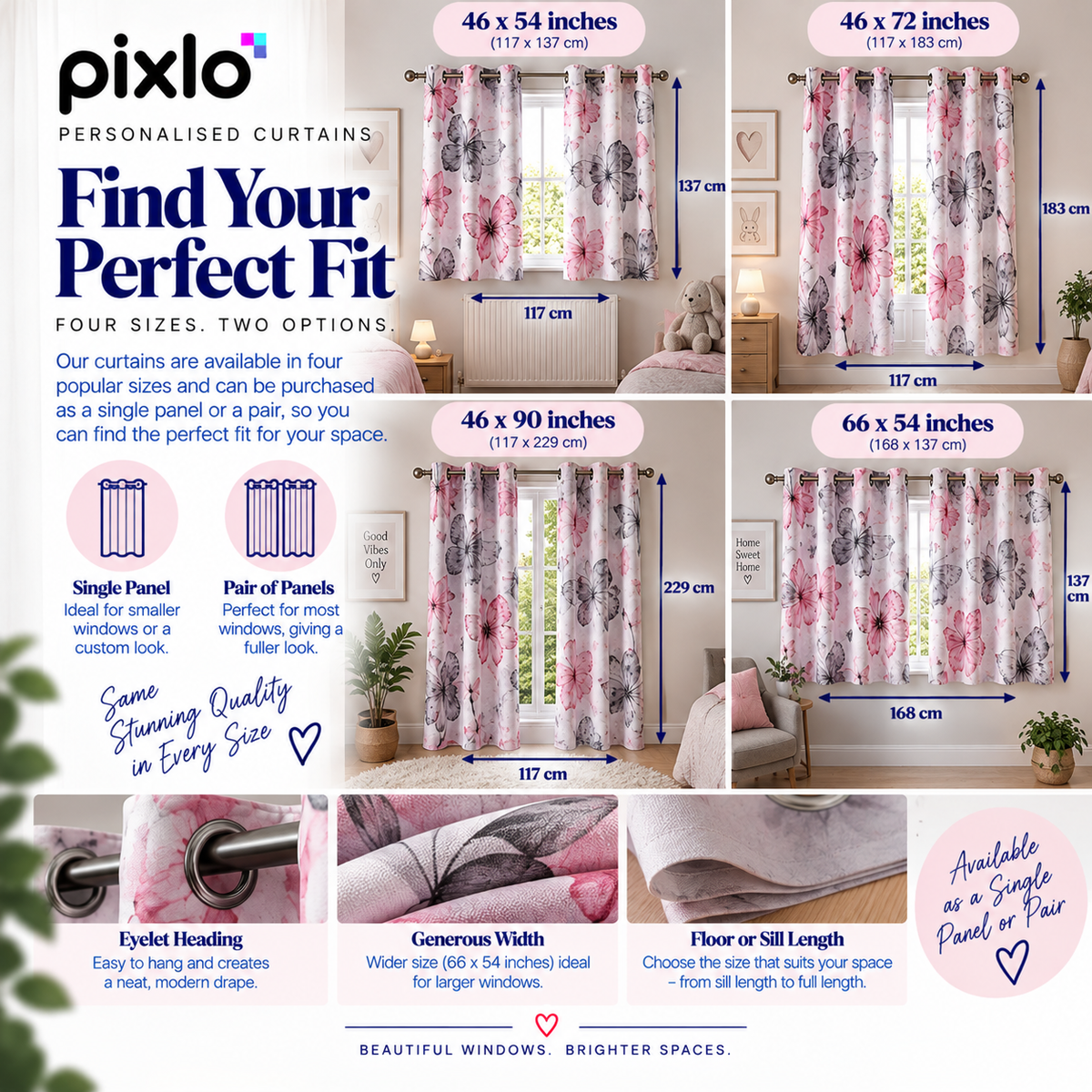 Personalised Message Curtain - Custom Curtain With Your Photo & Message